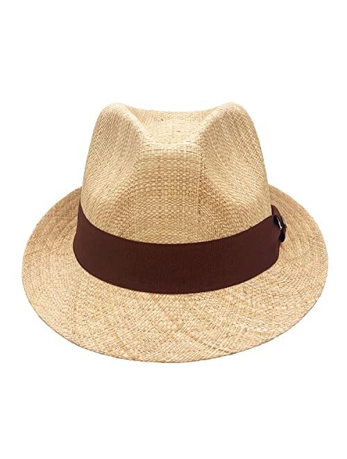 Panama Jack Premium Fedora Hat - Matte Raffia, Hat Liner, Structured 2" Brim