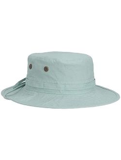 Women's Bucket Hat - Palm Print Underbrim, Packable, Adjustable, UPF (SPF) 50  UVA/UVB Sun Protection, 3" Brim