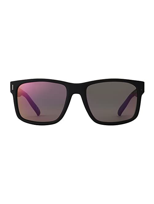 Panama Jack Women's Polarized Purple-Red Mirror Wrap Sunglasses, Black, 62
