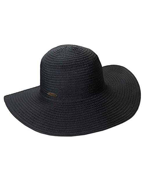 Panama Jack Women's Ribbon Floppy Packable Sun Hat, 4" Big Brim