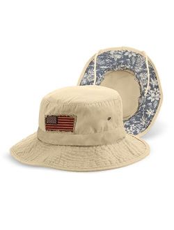 USA Bucket Hat - Lightweight, Packable, UPF (SPF) 50  Sun Protection, 2 3/4" Big Brim