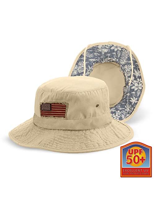 Panama Jack USA Bucket Hat - Lightweight, Packable, UPF (SPF) 50+ Sun Protection, 2 3/4" Big Brim