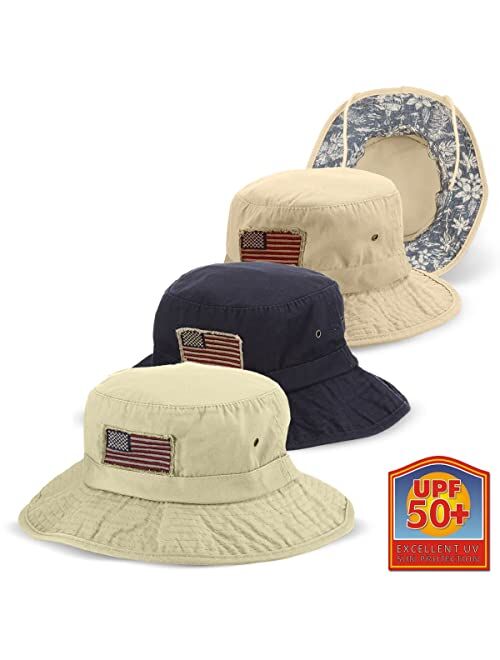 Panama Jack USA Bucket Hat - Lightweight, Packable, UPF (SPF) 50+ Sun Protection, 2 3/4" Big Brim
