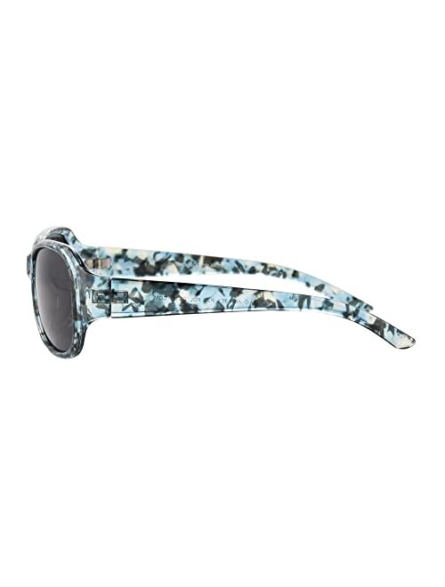 Panama Jack Women's Polarized Milky Blue Tort Wrap Sunglasses, 57