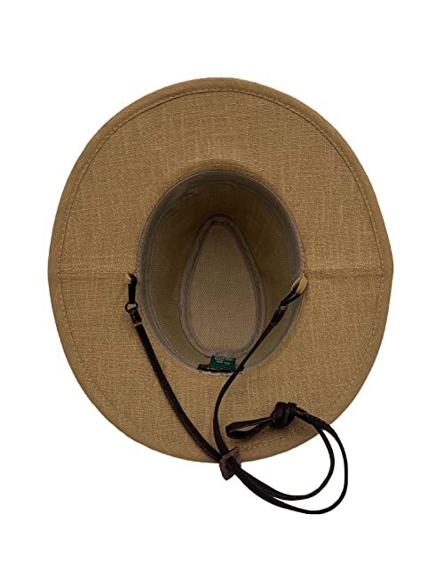 Panama Jack Premium Safari Hat - Signature Collection, Adjustable Chin Cord Strap, 3" Big Brim Sun Protection