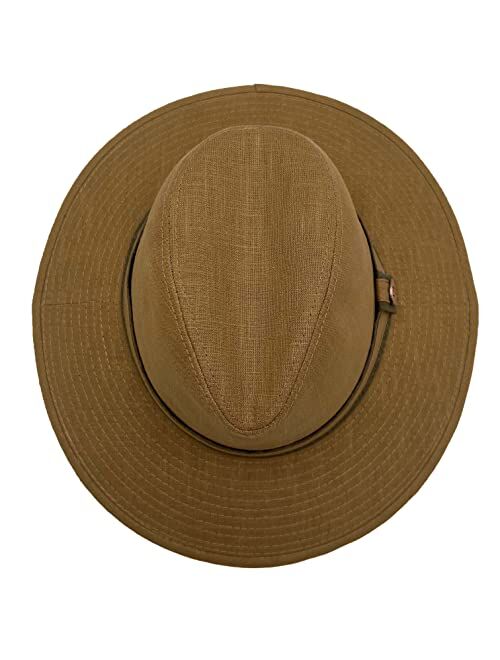 Panama Jack Premium Safari Hat - Signature Collection, Adjustable Chin Cord Strap, 3" Big Brim Sun Protection