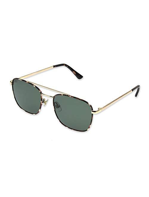 Panama Jack Premium Polarized Metal Square Sunglasses