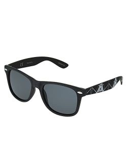 Men's Polarized Black & White Square Sunglasses, Black, 60