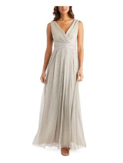 R & M RICHARDS Crinkle Pleated Gown