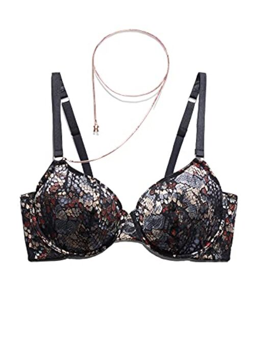 Savage X Fenty, Women's, Cold-Hearted Snake Unlined Lace Demi Bra