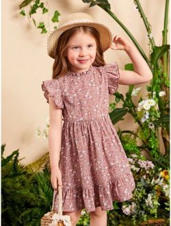 Toddler Girls Ditsy Floral Ruffle Hem Dress