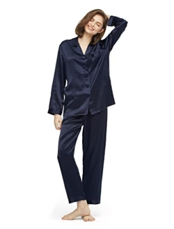 Silk Pajamas for Women Comfy 100% Mulberry Silk Pajama Set for Spring Summer Fall (16MM/19MM)