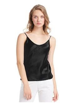 Basic Womens Silk Camisole 100 Pure Mulberry Silk Tank Tops for Women Ladies Loose Cami Top Soft Satin Fashion