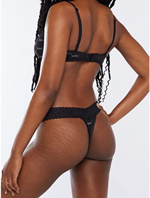 Savage X Fenty, Women's, Cotton Essentials Thong, Low-rise, Minimal coverage, Allover print, Cotton jersey