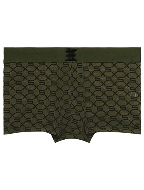 Savage x Fenty Mens Savage X Flocked Monogram Trunks