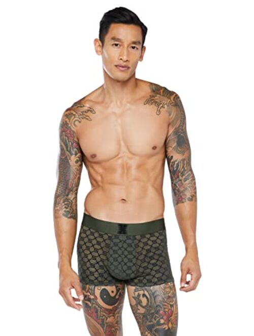 Savage x Fenty Mens Savage X Flocked Monogram Trunks