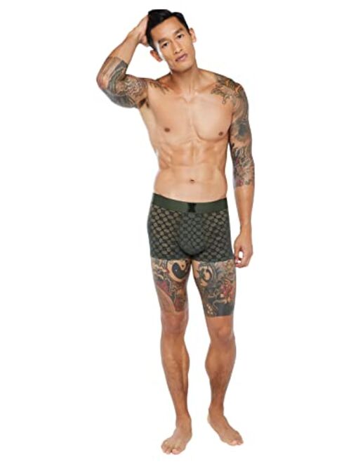 Savage x Fenty Mens Savage X Flocked Monogram Trunks