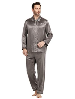 Silk Pajamas Set for Men Christmas 22 Momme Most Comfortable Sleepwear