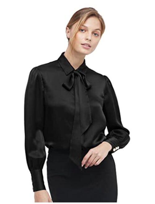 LilySilk X MIM 2 in 1 Silk Shirts for Women 100% 22 Momme Silk Blouse Long Sleeve Ladies Tops