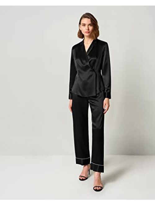 LilySilk X MIM Silk Blazer Blouse for Women Long Sleeve Ladies Tops 100% 22 Momme Silk Shirts