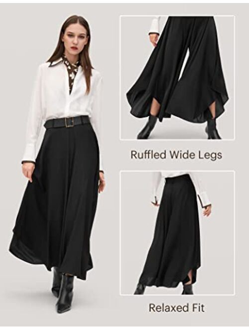 LilySilk Women's Wide Leg Silk Pants High Waist Palazzo Pant