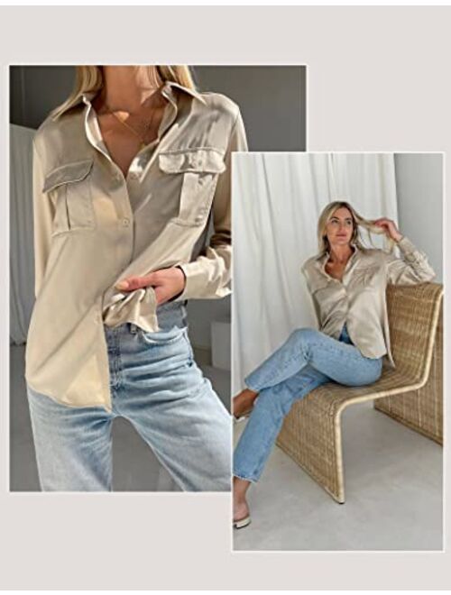 LilySilk Womens Silk Shirt Ladies Sand-Wash 22MM Mulberry Silk Blouse with Military Uniform Design
