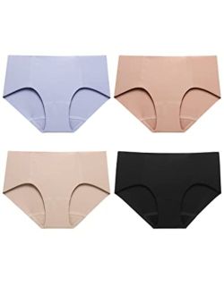 Silk Panties Seamless Women Soft Silk Knit Underwear Brief for Ladies High Wasit Comfy Lingerie Panty Breathable