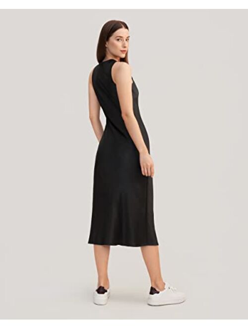 LilySilk 100% Silk Dress for Women 22MM Mulberry Basic Maxi Dress with Bias Cut Sporty Causal