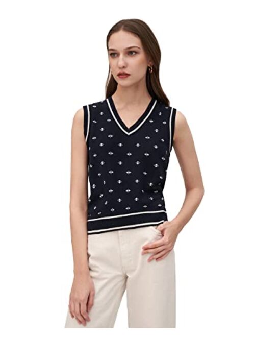 LilySilk Silk Knit Camisole for Women V-Neck Crop Uniform Pullover Vest