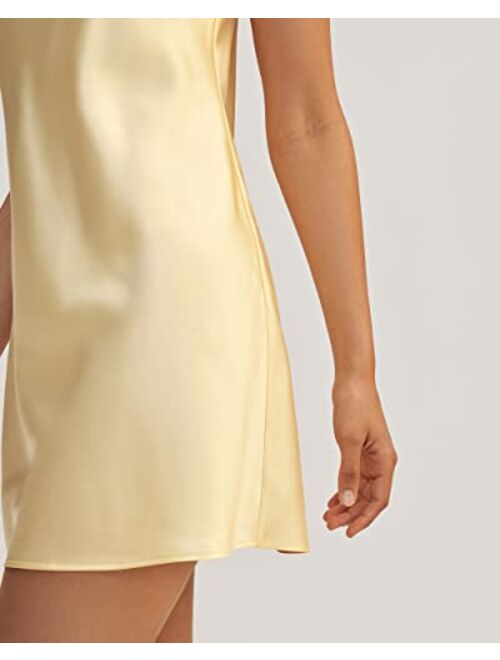 LilySilk Womens Pure Silk Nightdress Ladies 22 Momme Plain Night Gowns Girls Soft Slip Nightwear