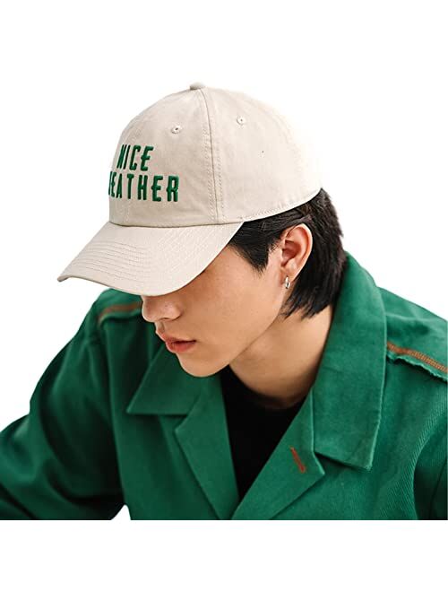 CLAPE Cotton Baseball Cap Low Profile Dad Hat Embroidery Chill Cap Unstructured Adjustable Trucker Hat Unisex Sun Hat