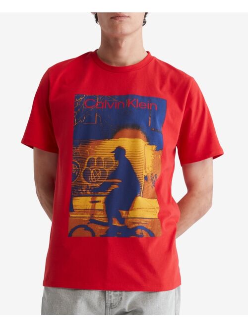 CALVIN KLEIN Men's Blur Biker Graphic T-Shirt