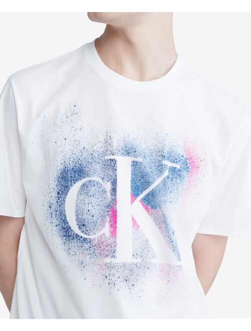 CALVIN KLEIN Men's Short-Sleeve Paint Splatter Graphic Logo T-Shirt