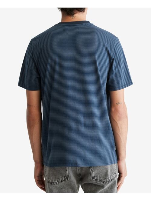 CALVIN KLEIN Men's Feeder Stripe Monogram Embroidered T-Shirt