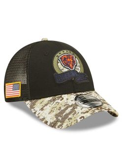 Youth Boys Black and Camo Chicago Bears 2022 Salute To Service 9FORTY Snapback Trucker Hat