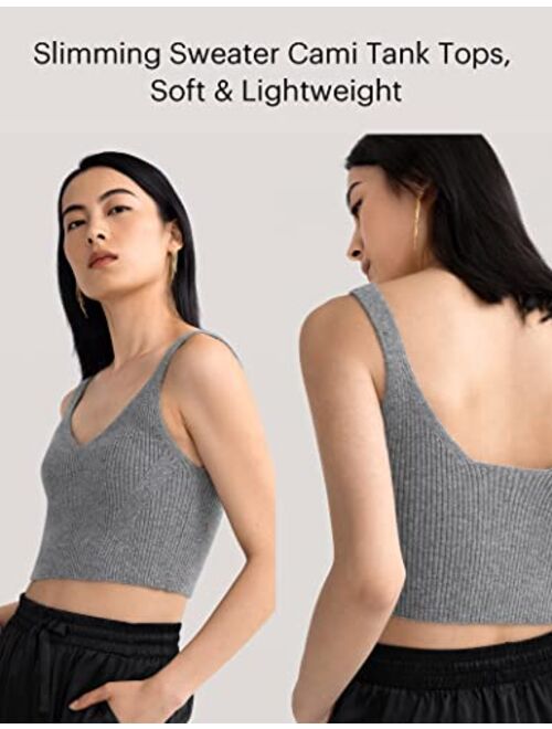 LilySilk Cashmere Tank Top for Women Sexy Cropped Knitted Sweater Vest for Ladies Slimming Bodysuit Camisole Top