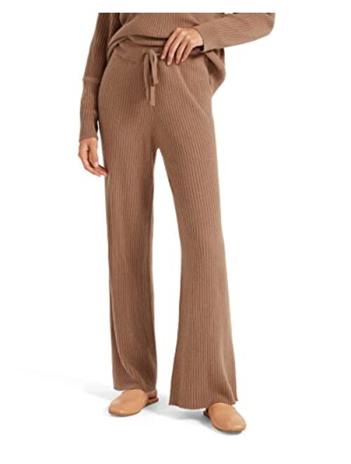 LilySilk Women's Wide Leg Pants 100% Cashmere for Fall Winter Warm Soft Ladies Loose Trousers High Waisted Lounge Pants
