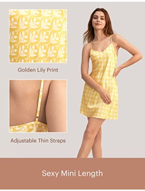 LilySilk Womens Silk Nightdress Ladies 19 Momme Print Bias Nightwear Girls Classic Comfortable Night Gowns