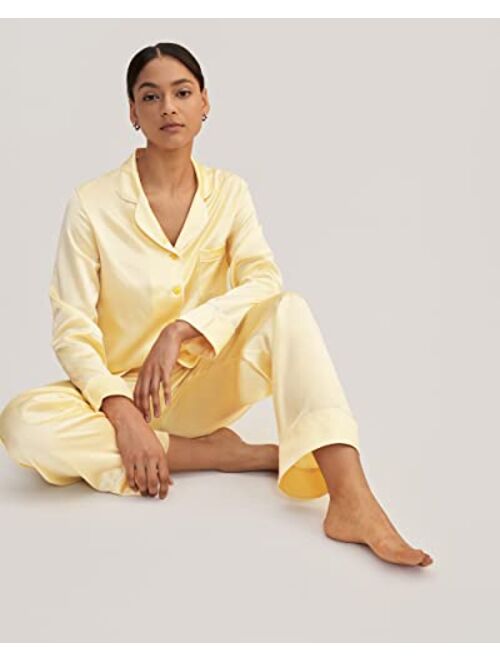 LilySilk Silk Pajama Set for Women 22 Momme Natural Golden Cocoon Silk 2 Piece Ladies' PJ Set