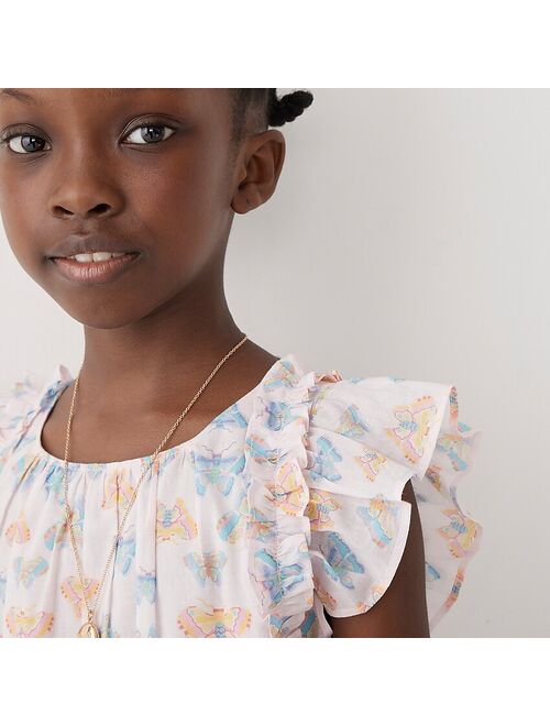 J.Crew Girls' ruffle-trim dress in floral