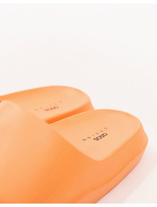 ASOS DESIGN chunky sliders in orange
