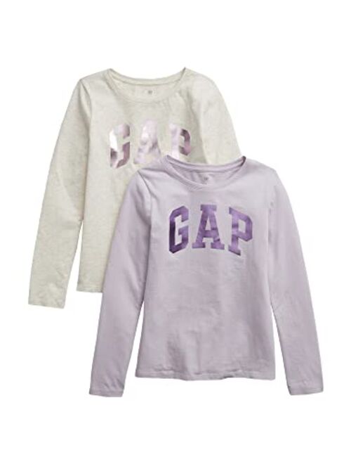 GAP Girls' 2-Pack Long Sleeve Logo Tee T-Shirt