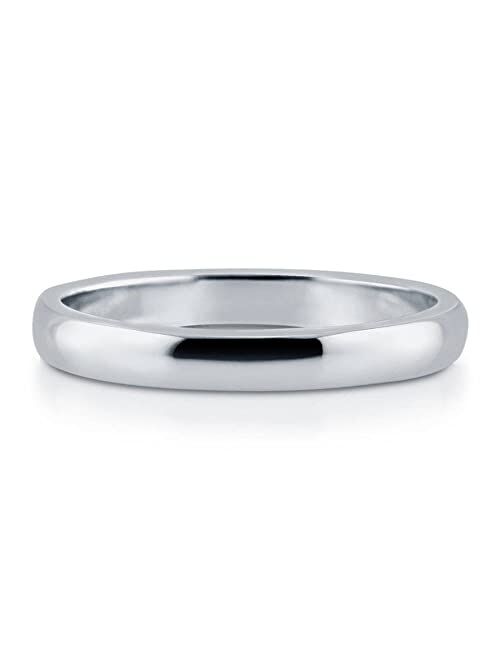 BERRICLE Sterling Silver Wedding Rings Anniversary Band for Women, Rhodium Plated Size 4-10