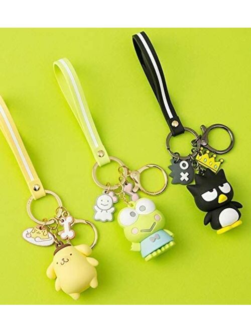 PaPiJoJo Cute Keychain Kawaii Anime Keychain, Hello Kitty, My Melody,Kuromi,Keroppi, Badtz-Maru, Cinnamoroll, Pompompurin