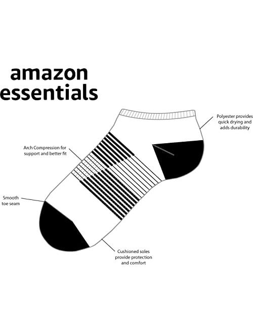 Amazon Essentials Unisex Kids' Cushioned Athletic Low Cut Socks, 6 Pairs