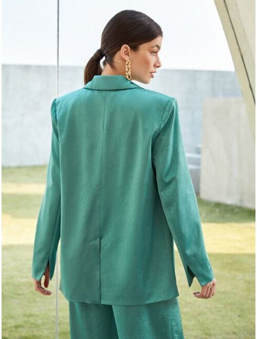 SHEIN BIZwear Lapel Neck Flap Detail Blazer