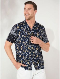 Men Paisley Floral Print Shirt Without Tee