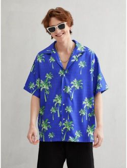 Men Tropical Print Drop Shoulder Shirt