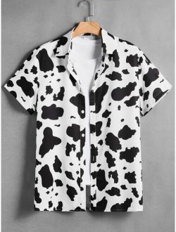 Guys Cow Print Shirt Without Tee
