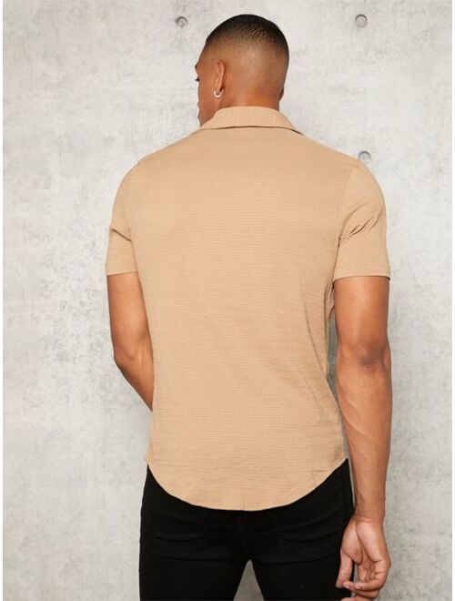 SHEIN Men Solid Button Front Shirt